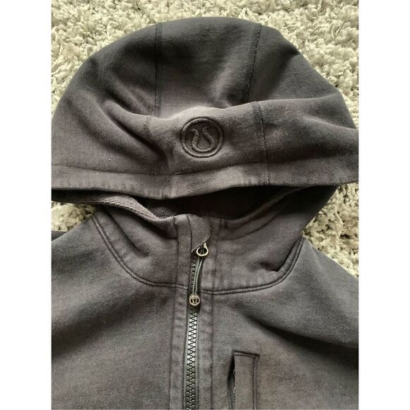 02 LULULEMON SCUBA BLACK FLEECE LINED HOODIE SWEATSHIRT men’s S women’s L - Picture 4 of 7